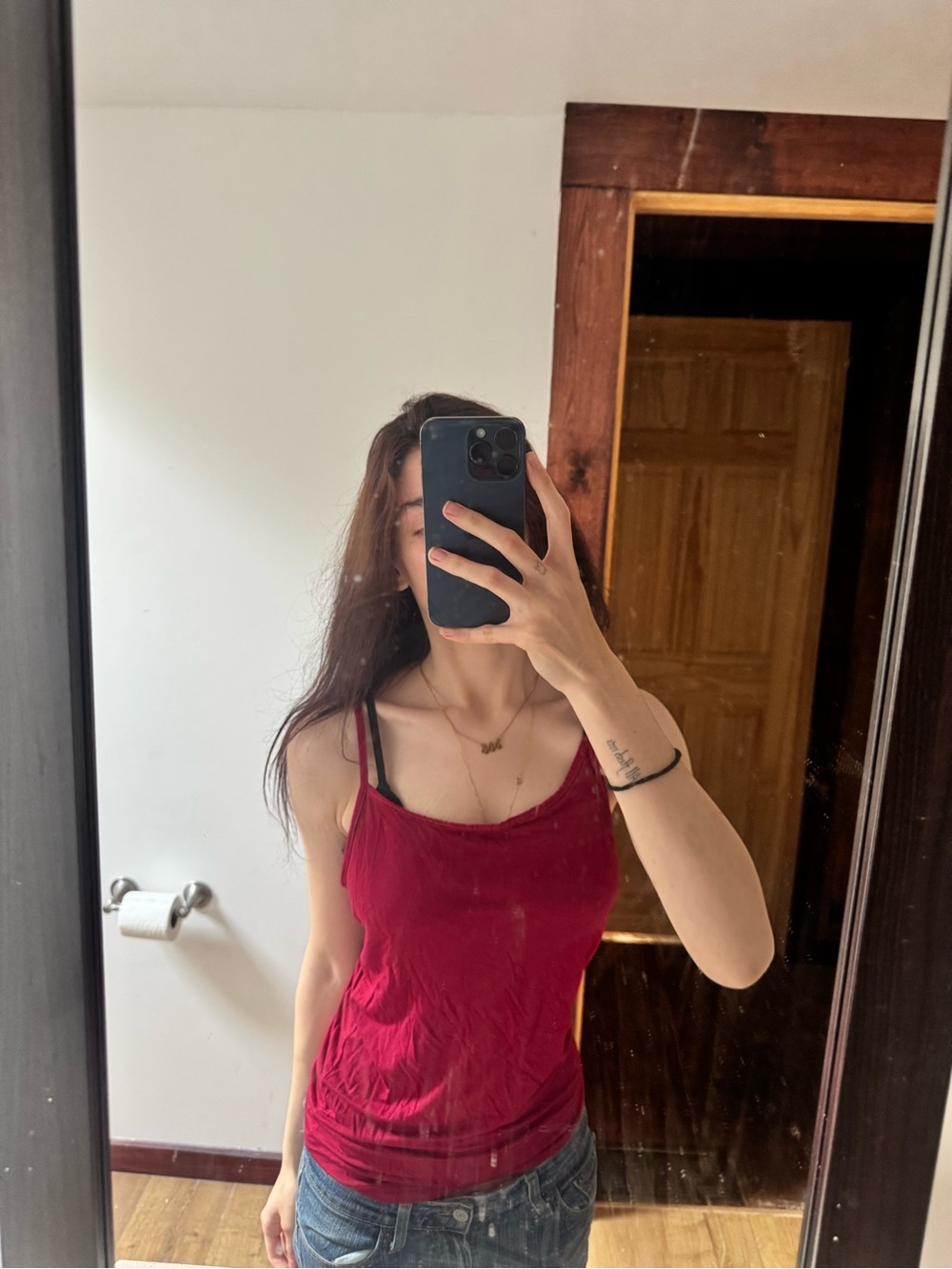 Women's Red Cami Tank Top - Classic Slim Fit